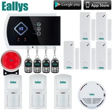 Сенсорная клавиатура ANDROID APP Беспроводная Проводная GSM сигнализация телефонная система безопасности детектор дыма