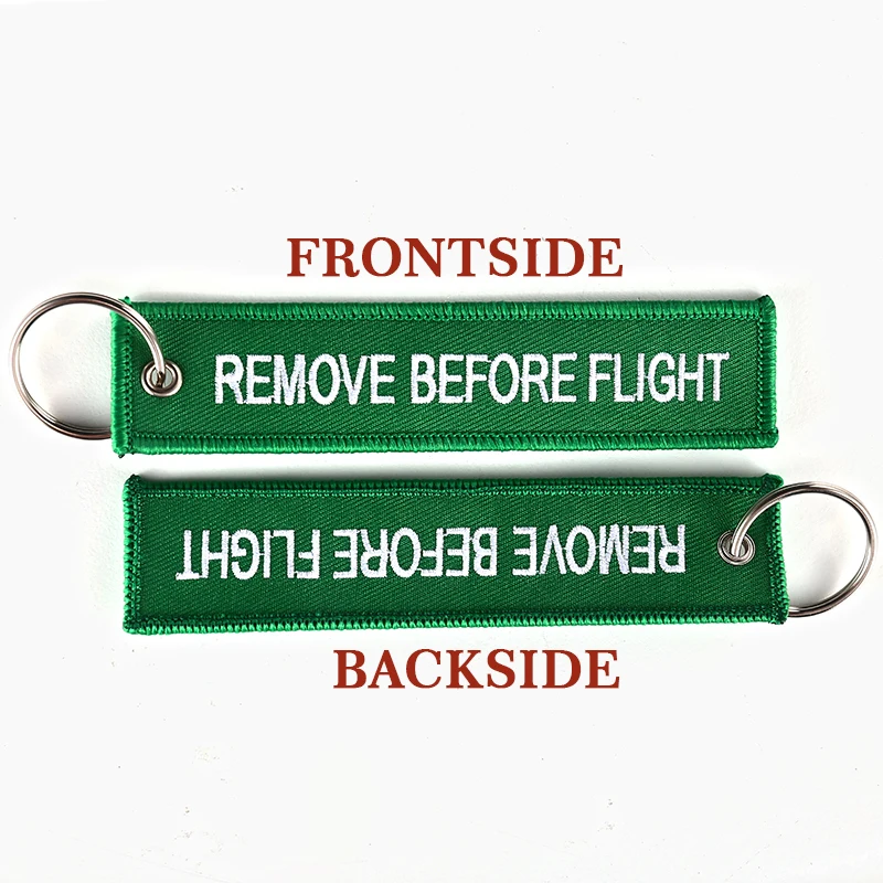 Remove Before Flight Red Embroidery Key Chains Special Luggage Tag Label Key Ring Chain for Aviation Gifts OEM Key Chain Jewelry9
