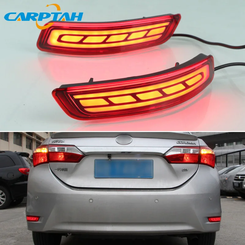 

2PCS LED Rear Fog Lamp For Toyota Corolla Altis 2014 - 2018 Car LED Bumper Light Brake Light Turn Signal Indicator Reflector