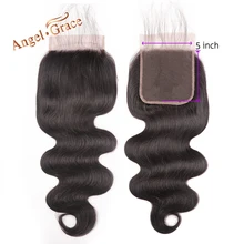 5x5 волнистые кружевные накладки, свободная средняя часть, бразильские человеческие волосы, натуральные цветные волосы Реми, кружевная застежка с детскими волосами Angel Grace