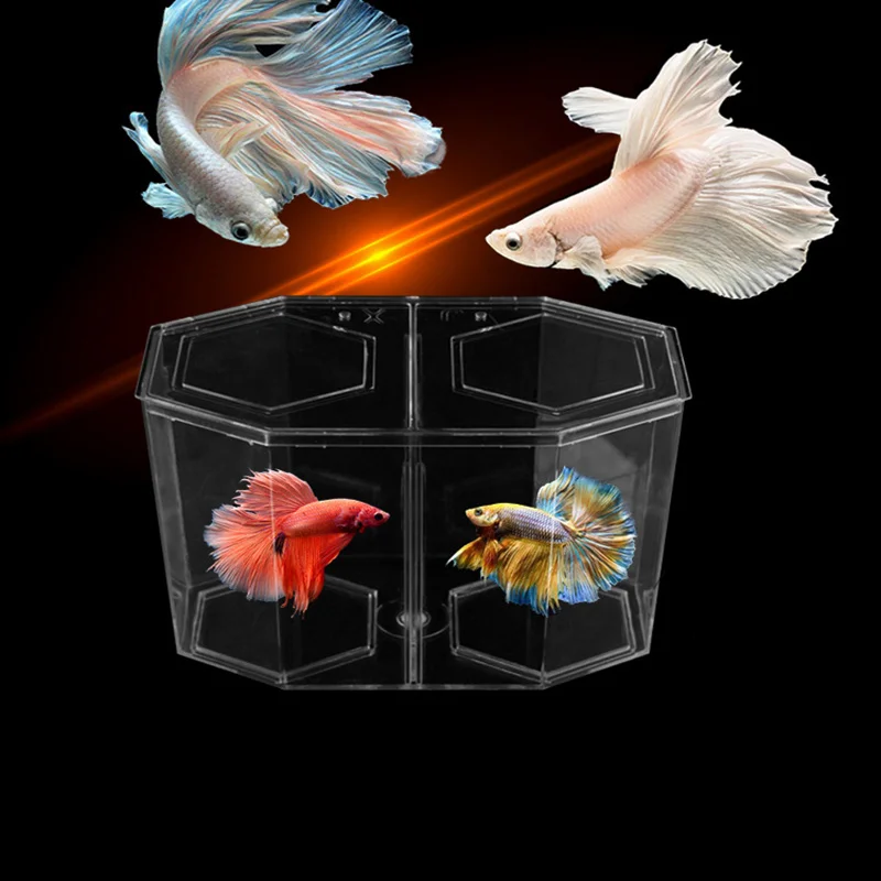 Акриловый Аквариум Guppy аквариум с двумя разрезами емкость для рыб прозрачный