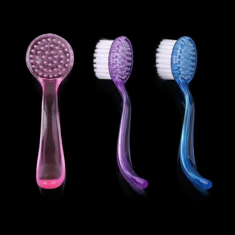 2Pcs Plastic Nail Art Dust Cleaning Brush Round Head Powder Clean Brushes with Cap Pedicure Manicure Tools Random Color | Красота и