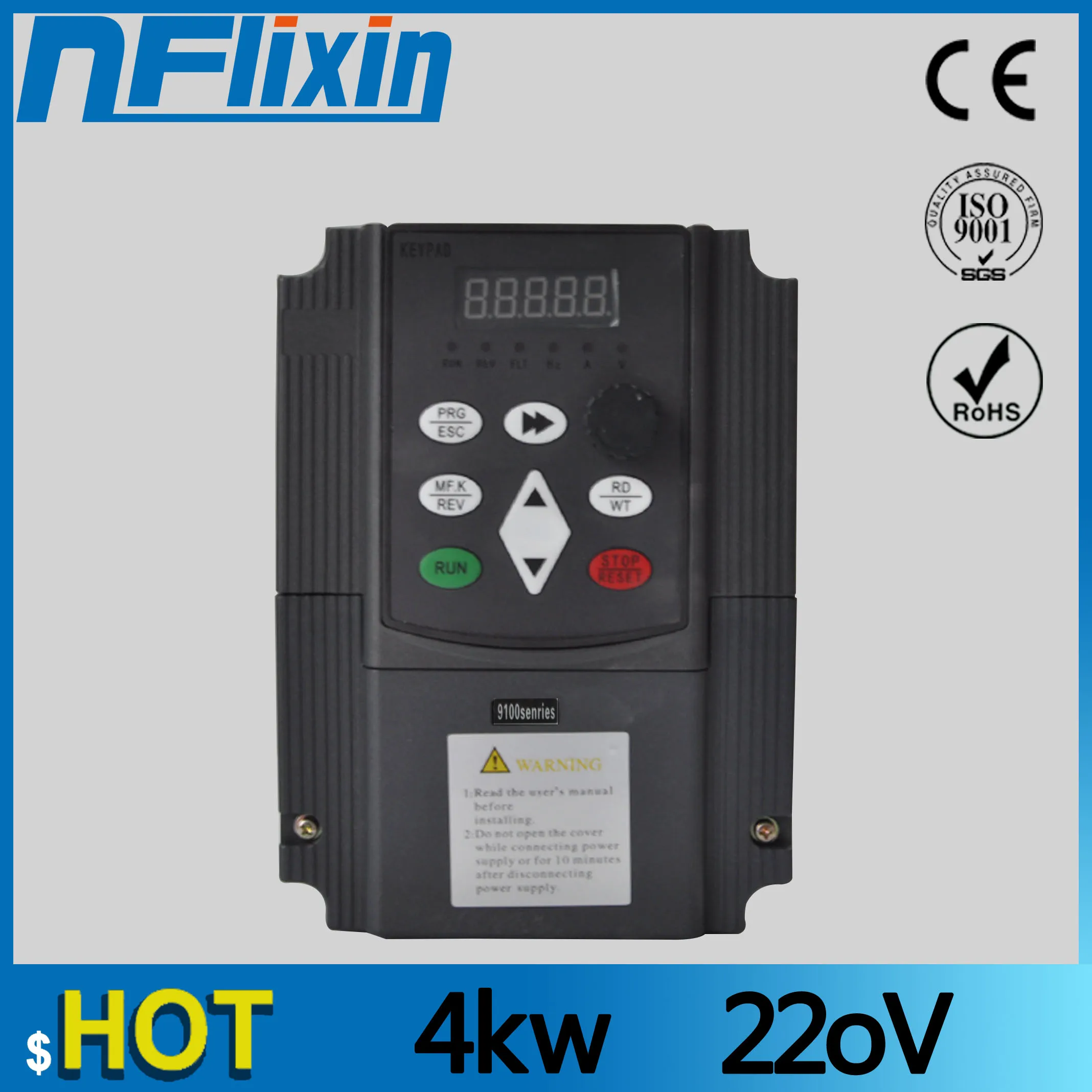 

220V 4KW Frequency Inverter, Variable Frequency Converter for Water Pump and Fan blower,220v 1 phase input & 3 phase AC Drives