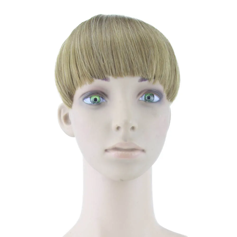

Gres Natural Straight Clip-in Blunt Bangs High Temperature Fiber Women Synthetic Full Hairpieces Toupees Pure Color