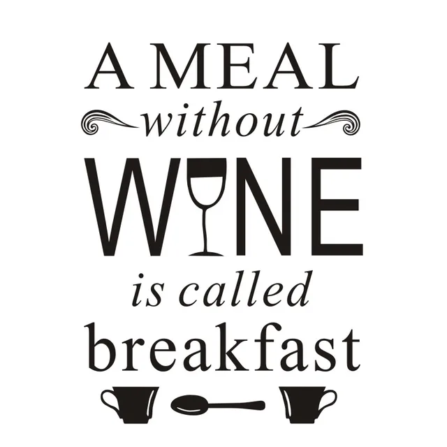 Best Price Creative DIY A Meal Without Wine Is Called Breakfast Wall Sticker Removable Vinyl Modern Dining Room Restaurant Home Decoration Best Price Creative DIY A Meal Without Wine Is Called Breakfast Wall Sticker Removable Vinyl Modern Dining Room Restaurant Home Decoration