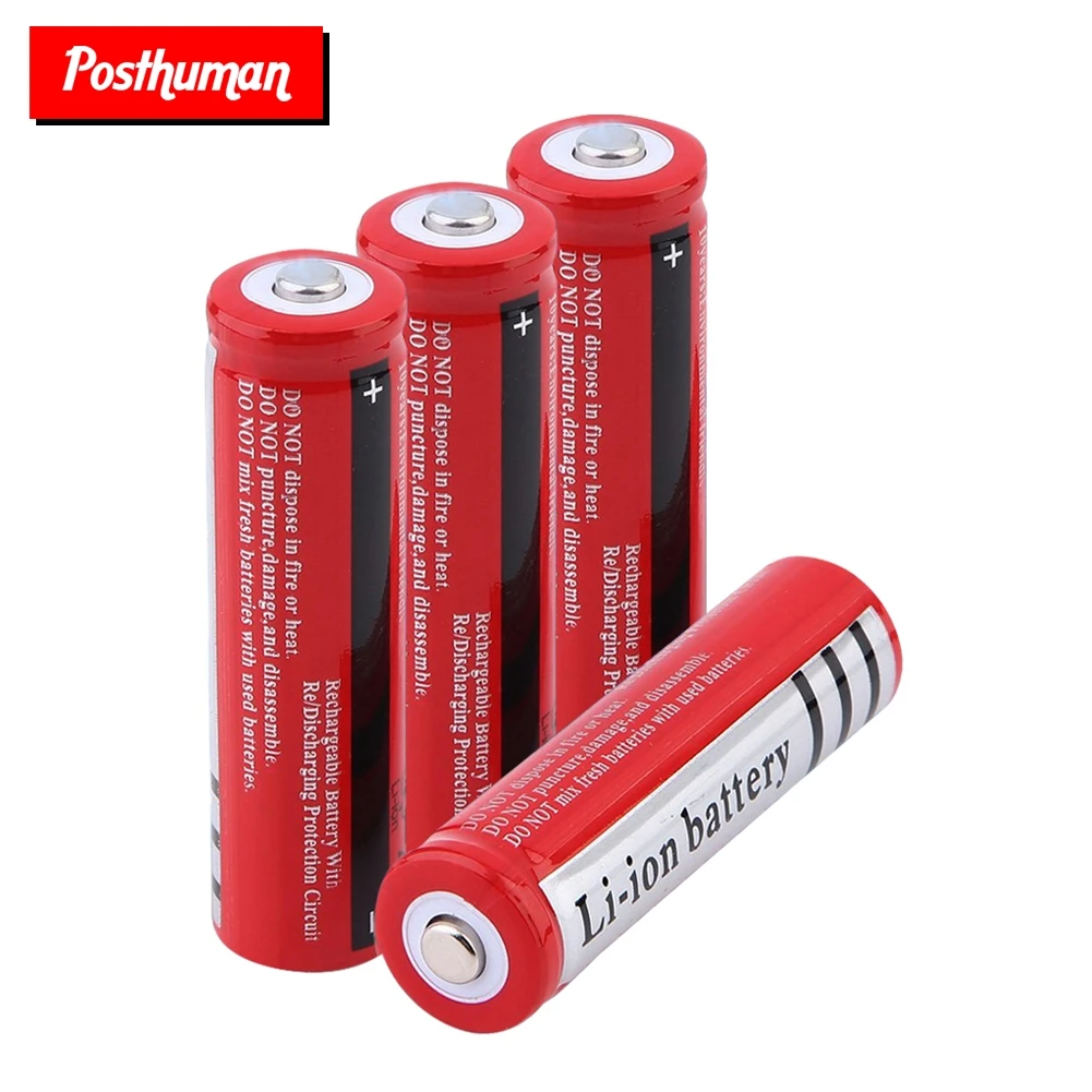 POSTHUMAN 1/2/4/6/8 штук 18650 Батарея 3 7 V 3000 мА/ч BRC литий ионный Перезаряжаемые замена