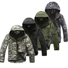 Скрытень Акула кожи Softshell V5 военно-тактические куртка Для мужчин Куртка из искусственной кожи PU камуфляж с капюшоном камуфляж Костюмы