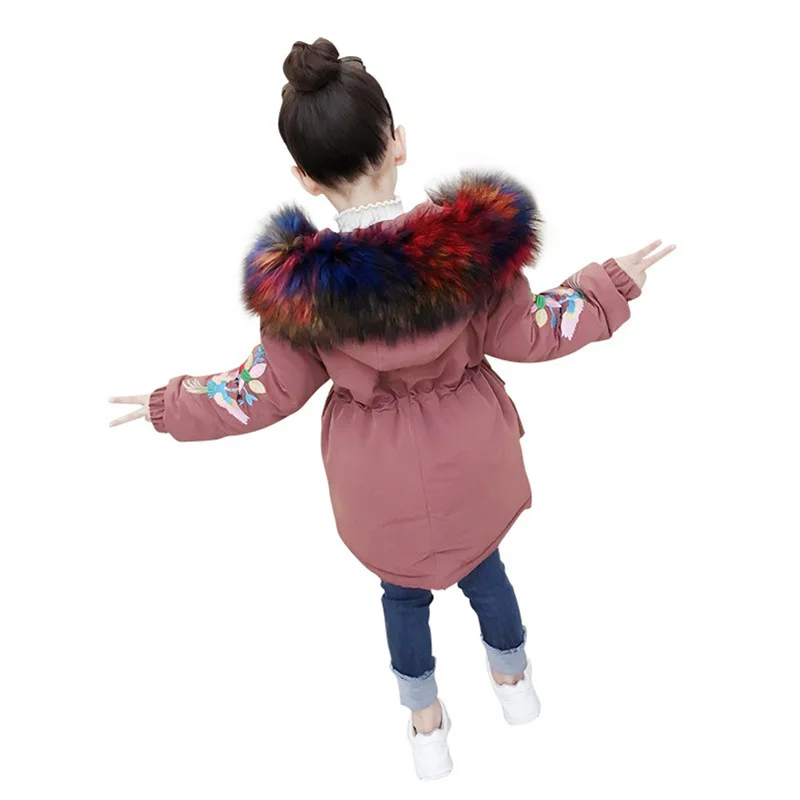 Rlyaeiz Winter Jackets For Girls 2018 Fashion Warm Thick Girls Winter Coat High Quality Fur Collar Embroidery Sleeve Parka Coats цена Rlyaeiz Winter Jackets For Girls 2018 Fashion Warm Thick Girls Winter Coat High Quality Fur Collar Embroidery Sleeve Parka Coats цены онлайн