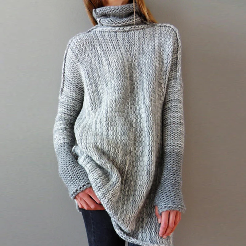 

Womens 2019 Autumn Winter Women Fashion High Neck Tassel Pullovers Plus Size Women Knitted Sweater