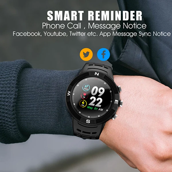 

DTNO.I F18 Smart Watch GPS Sports Bluetooth Sleep Monitoring Smartwatch For Men Waterproof Call / Message Reminder