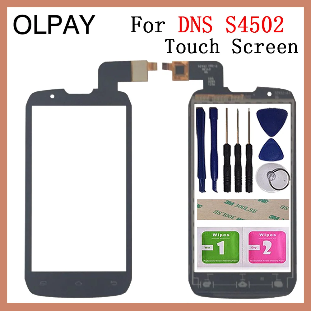 

OLPAY 4.3'' Mobile Phone For DNS S4502 S4502M Touch Screen Glass Digitizer Panel Lens Sensor Tools Free Adhesive+Wipes