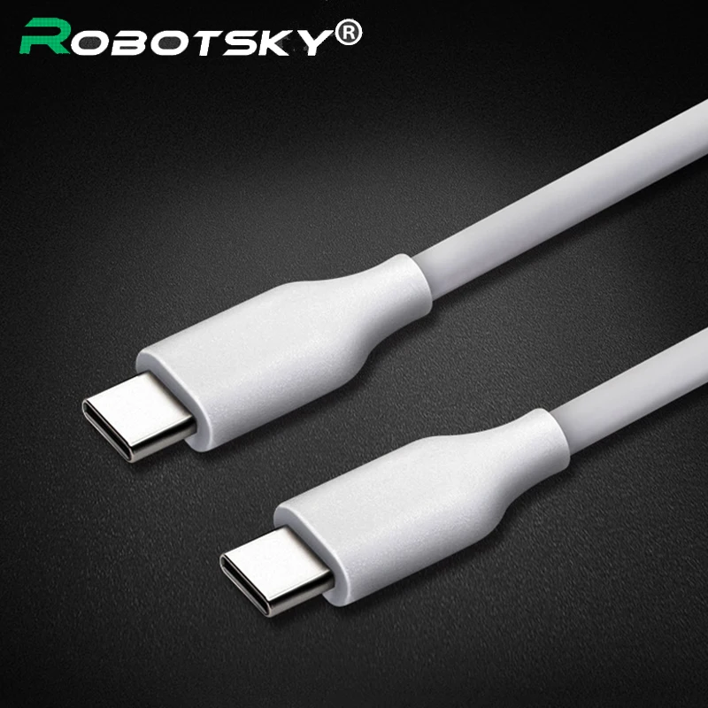 Кабель Robotsky 5A USB C-type C с разъемом «Папа-папа» для samsung Galaxy S9, быстрое зарядное устройство PD, кабель для передачи данных для Macbook Pro, кабель type-C