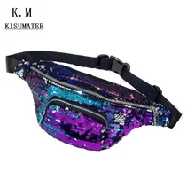 Новые модные женские поясная сумка Блестки сумки для девочек Повседневная поясная кожаная дорожная belet сумка