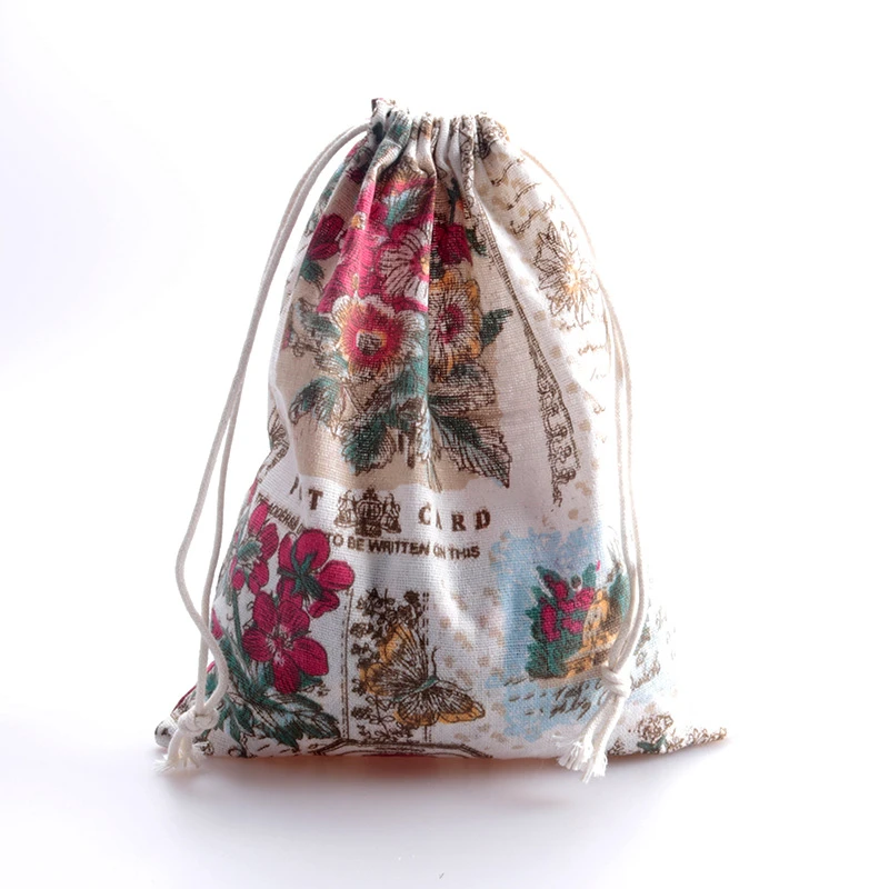 Cotton Jewelry Pouches Gift Drawstring Bags 10Pcs