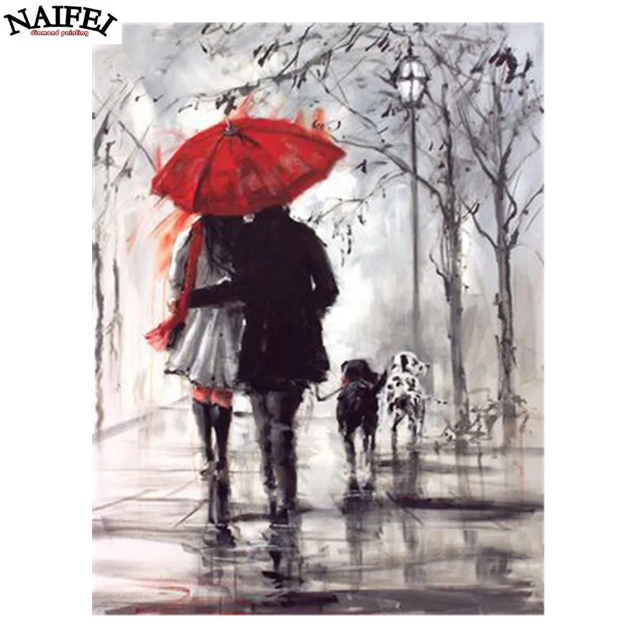 

Couple umbrella Diamond Painting DIY Diamond Mosaic Kit Crystal Square Drill Embroidery Patterns Rhinestone wedding decoration