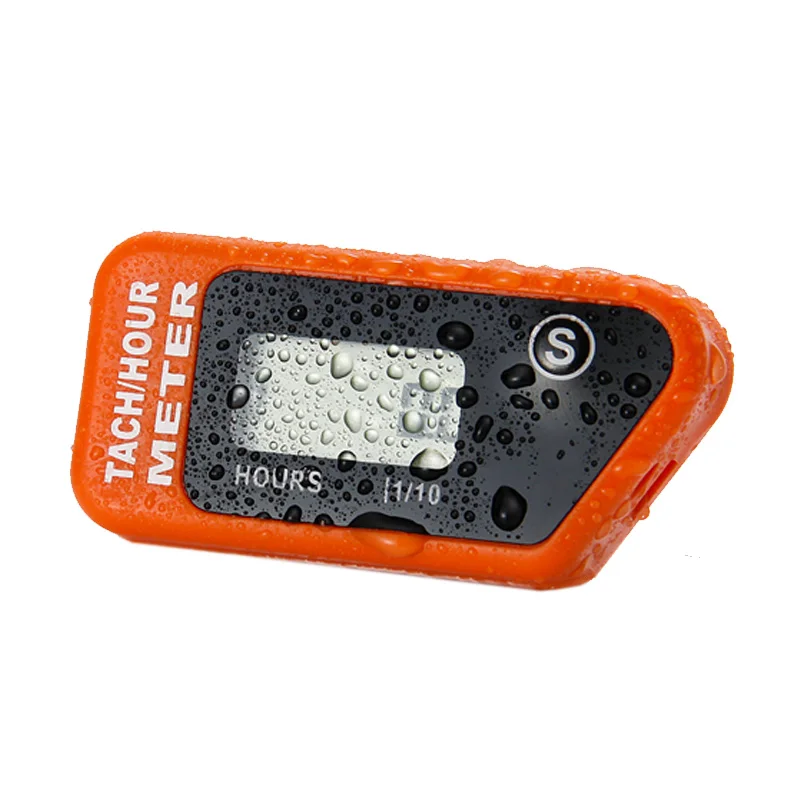 

Waterproof Inductive Tachometer Hour Meter for gas engine MX Motorcycle ATV Snowmobile pit bike jet ski lawn mower marine orange
