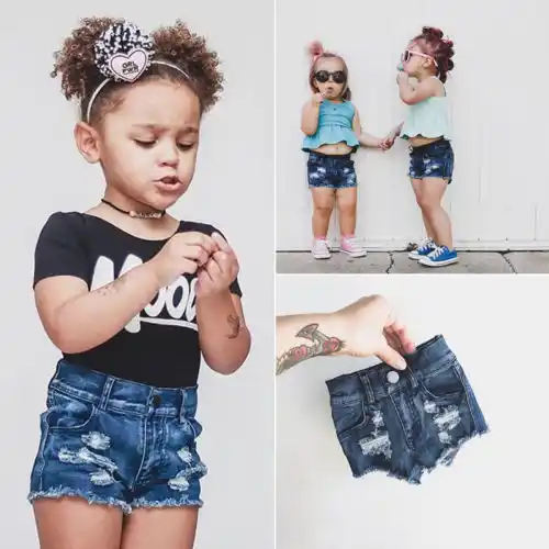 infant distressed shorts
