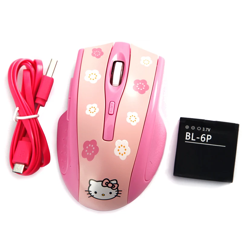 Компьютерная компьютерная мышь hello kitty KT Drahtlose Maus 2400 dpi Pro Spiel mouse Geschenk для девочек, подарок для геймера, перезаряжаемая беспроводная мышь