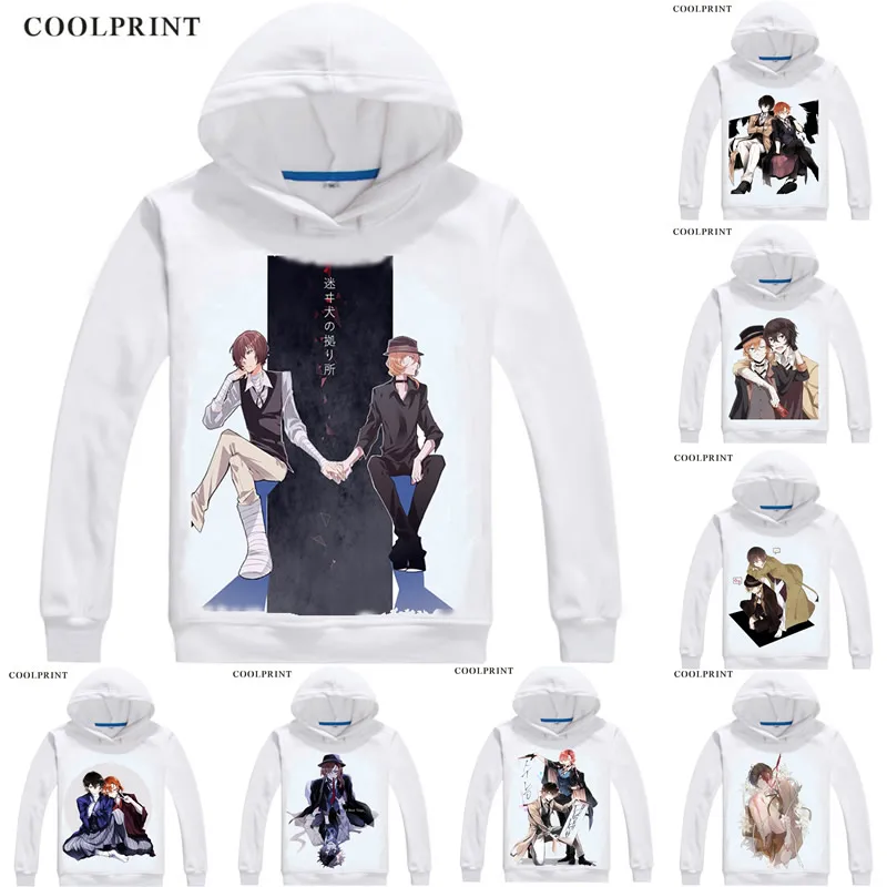 Bungou Stray Dogs Hoodies Multi-style Hooded Hoodie Literary Stray Dogs Osamu Dazai Atsushi Nakajima Cosplay Sweatshirts Bungou Stray Dogs Hoodies Multi-style Hooded Hoodie Literary Stray Dogs Osamu Dazai Atsushi Nakajima Cosplay Sweatshirts