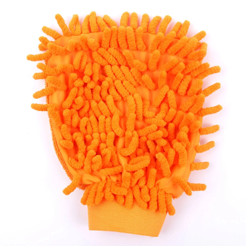 Супер микрофибра моющая рукавица для мытья окон автомобиля домашняя чистящая ткань тряпка для тряпки полотенце Бытовая Перчаточная щетка - Цвет: orange