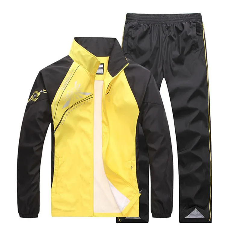 Бренд костюм Для мужчин 2018 Весенняя мода Для мужчин одежда спортивная одежда ветрозащитная куртка + брюки спортивные наряд из двух