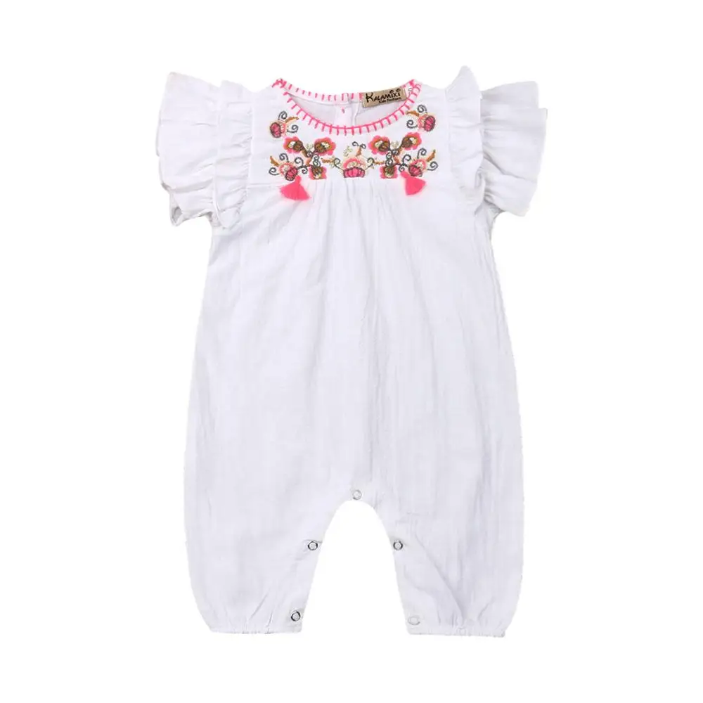 Baby Kids Girl Toddler Clothes Ruffle Floral Romper Jumpsuit Playsuits One-Piece