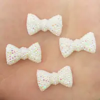 40 шт 12 мм * 20 мм AB смолы лук Flatback Свадебные украшения Ремесло пуговицы C753 - изображение