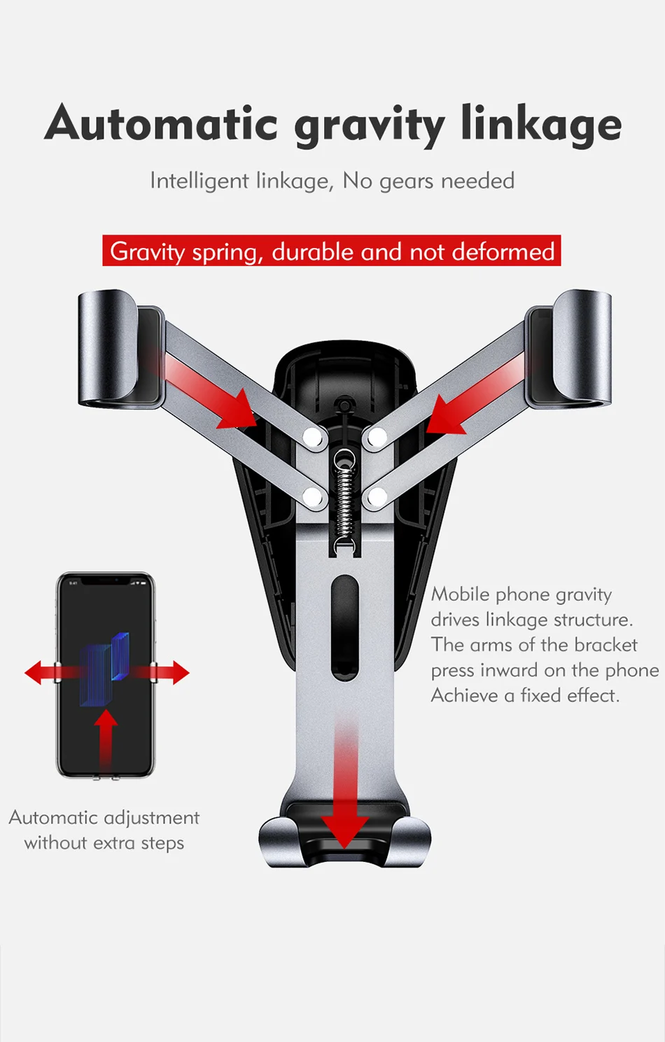 Benks Gravity Car Phone Holder Stand Air Vent Mount Stand For Huawei P20 iphone X 8 7 Samsung S9 GPS Mobile Auto Support Bracket (3)