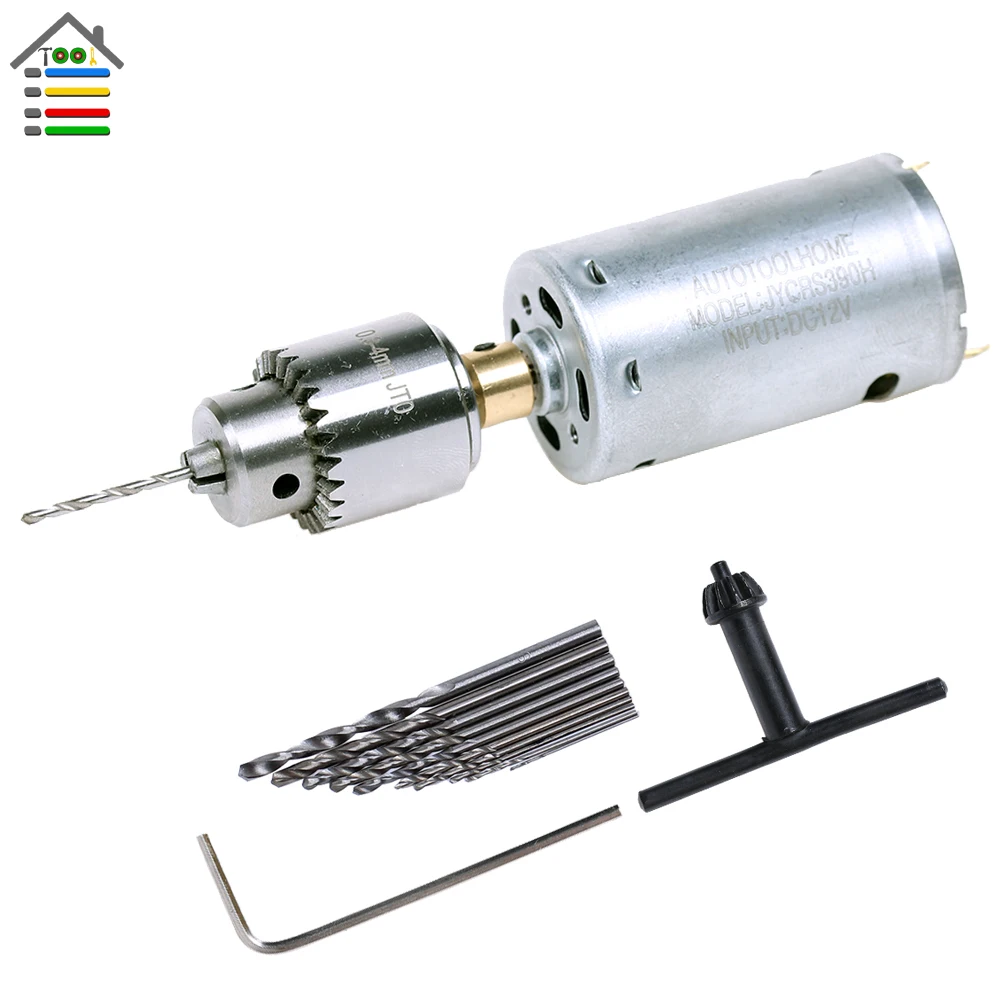 Mini Drill DC 12V Electric Motor PCB Hand Drills Press Drilling Compact