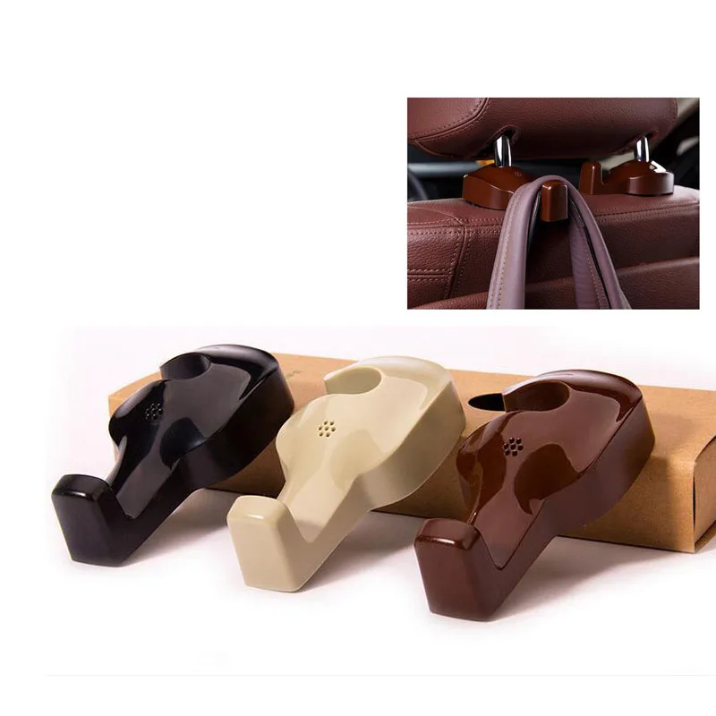 

CDCOTN 1Pair Car Interior Seat Back Hooks Bags Hanger Holder Organizer Automobiles Headrest Mount Storage Hooks Clips Decoration