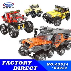 Лепин XingBao 03024 03025 03026 03027 All Terrain Vehicle Set автомобили Наборы Строительные Блоки самоконтрящаяся Кирпичи Игрушки в наличии