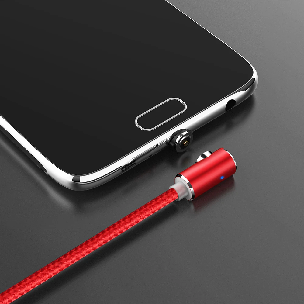 10 шт./ 90 градусов 1 м 3.28ft светодиодный магнитный кабель Micro USB для iPhone samsung 3 в 1 IOS type C кабель зарядного устройства Быстрая зарядка