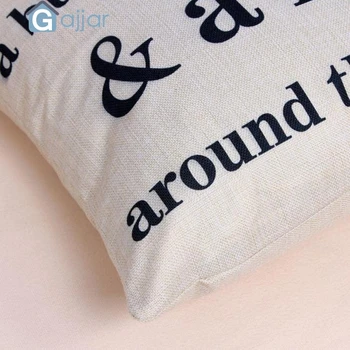 

GAJJAR Pillow Case White and Letters Pattern Pillowcase Cotton Linen Printed Geometry Pillow Covers Free Shipping Hot 18OCT10