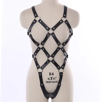 

Harness Cage Set Leather Halter Belts Body Bondage Lingerie Hollow Out Rivet Gothic Harness Punk Sexy Harness Adjustable Costume