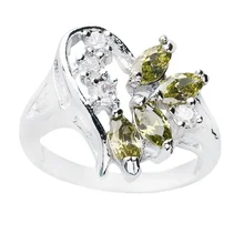 

Nobiliary Marquise 3*5mm Semi-precious Stone cool for women Silver Ring Size6-9 Q1063R66