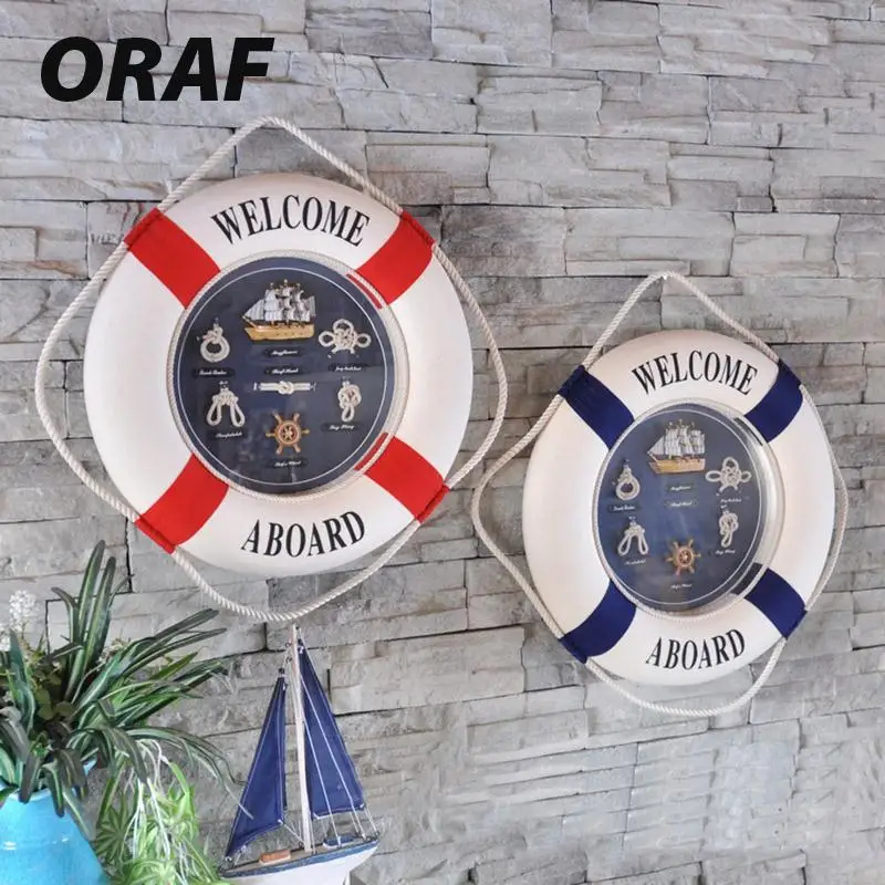 

Nautical Style Welcome Decorative Life Buoy Home Marine Beach Wall Boat Decor