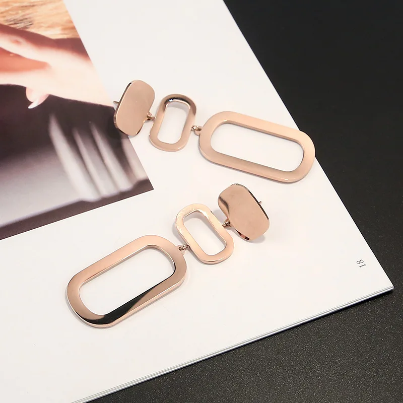 

Korean Earrings Stainless Steel Earrings Funny Irregular sequin Metal Trendy Stud Long Fashion Jewelry for Women Femme Ladies