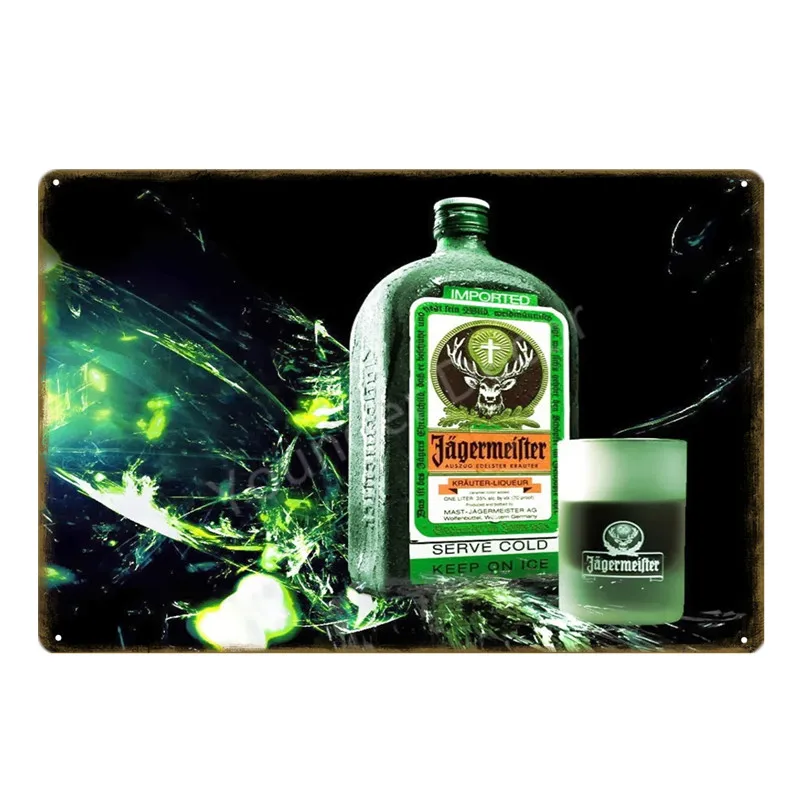 Спиртовой напиток Jagermeister голова оленя плакат Классическая Настенная Наклейка домашний бар Декор винтажная металлическая табличка виски вино жестяная вывеска YD002 - Цвет: YD0029