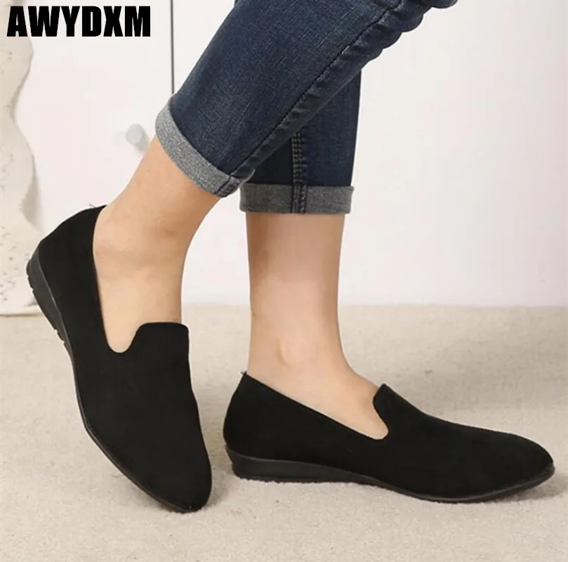 

Flat women shoes spring new ladies Round head shallow Loafers Breathable Wedges platform Female shoes woman casual shoes S025