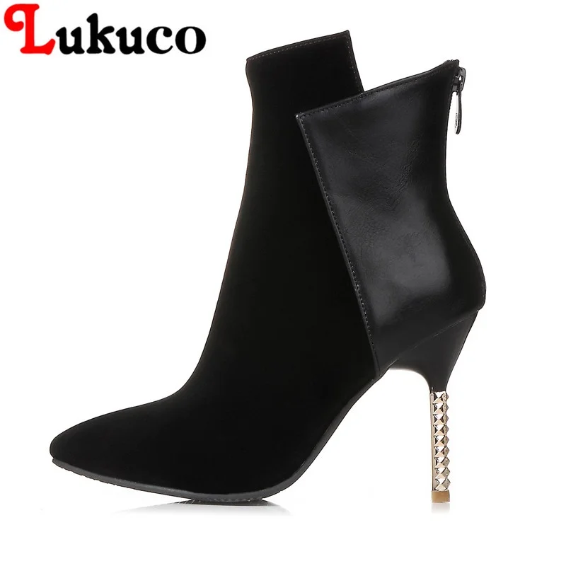 

2018 MIX-COLOR women ankle boots large CN size 36 37 38 39 40 41 42 43 high heel design women Boots real pictures free shipping