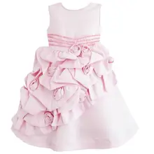 Sunny Fashion платья для девочек Розовый Цветок Подстриженные Свадьба Дети одежда