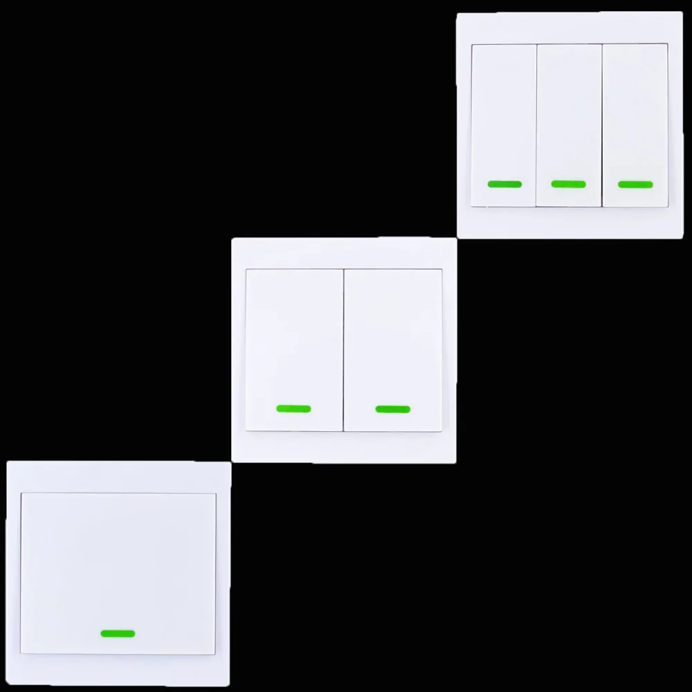 

Smart Home 86 Wall Panel RF Wireless Remote Transmitter 1 2 3 CH 1CH 2CH 3CH Sticky For Room Living Room Bedroom
