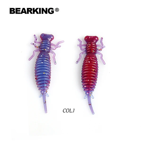 COL.I BEARKING личинка мягкие приманки 6,2 см 1,6 г 8 шт./пакет рыболовные приманки Искусственные Силиконовые бас щука приманки Minnow Swimbait крючковый лов Пластик приманки червь - Цвет: COL.I