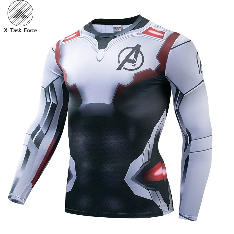 

Avengers 4 Endgame Quantum War 3D Printed T shirts Men Compression Shirt Cosplay Costume Long Sleeve Tops For Male Fitness Cloth