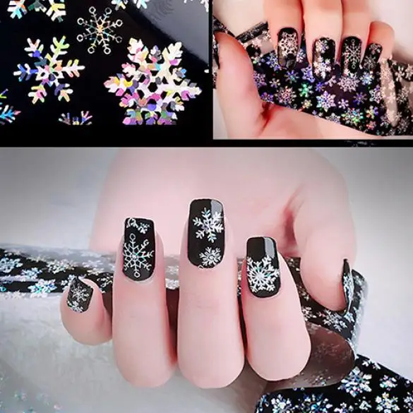 

Nail art sticker fashion 1 sheet snowflake nail foils nail art diy water transfer film paper