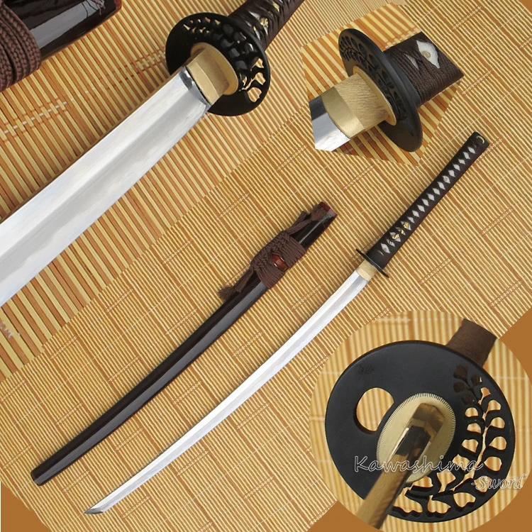 

Grade-A Japanese Handmade Sword Real Katana 1095 High Carbon Steel Clay-Tempered Blade Iron Tsuba Sharp Ready for Battle