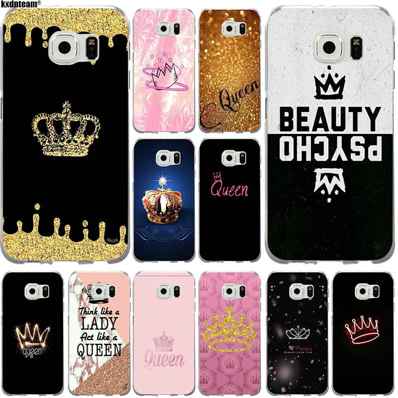 cheap Soft TPU Silicon Phone Cases Coque for Samsung Galaxy S2 S3 S4 S5 Mini S6 S7 S8 S9 Edge Plus Shell Queen Crown King Princess