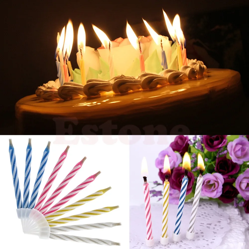 10Pcs Magic Relighting Candles for Birthday Fun Party Cake Boy Girls