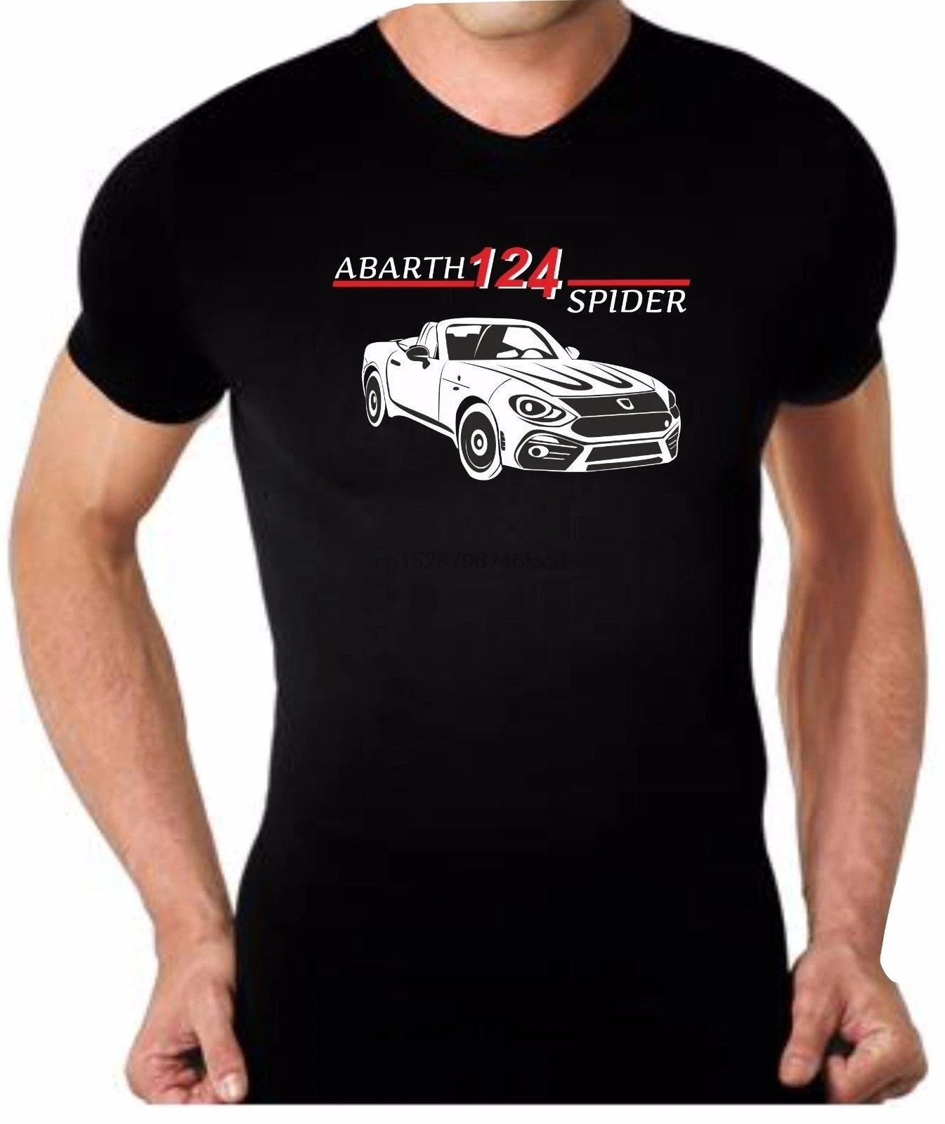 

t shirt Auto Abarth 124 Spider Maglietta T-Shirt Mens Round Neck Short Sleeves Casual T-Shirt