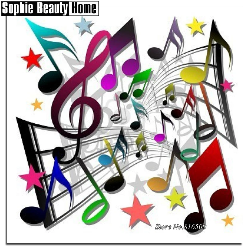 

Full 5D DIY Diamond Painting Cross Stitch Cartoon Music Note Diamond Embroidery Pattern Diamond Mosaic Needlework Gift 187293